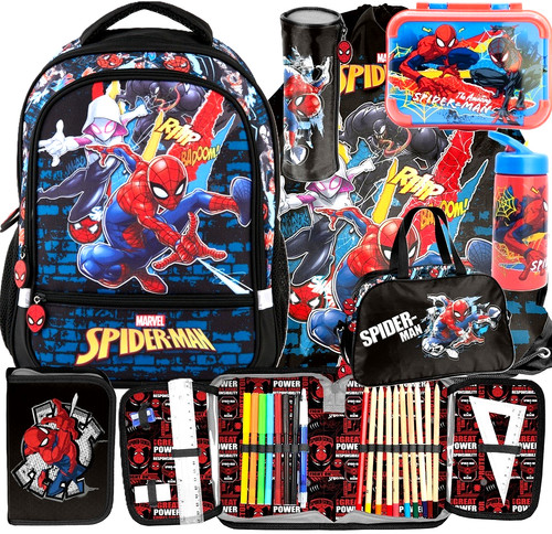 Spiderman schulranzen set 7in1 - schulranzen,