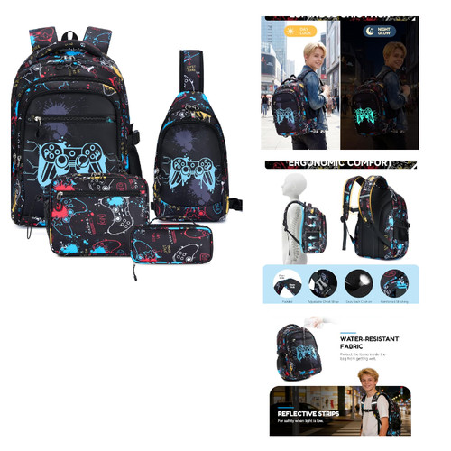 Schulrucksack jungen schwarz - jungen,